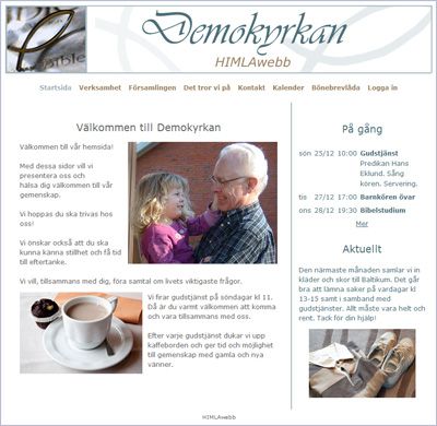 Demosidan till HIMLAwebb